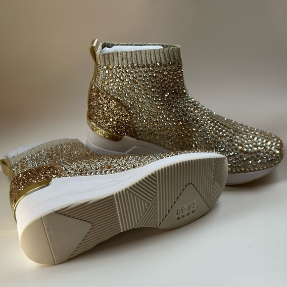 Michael Kors Skyler Boot Pale Gold Sneakers Size 9 - Picture 5 of 8